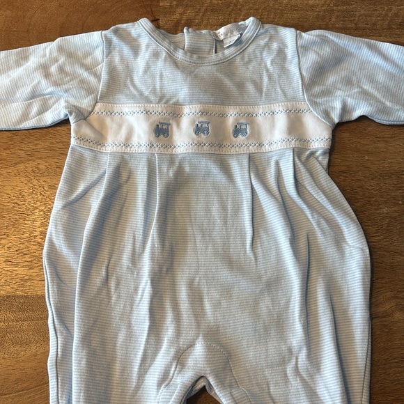 Kissy Kissy light blue and white striped onesie - Picture 4 of 6